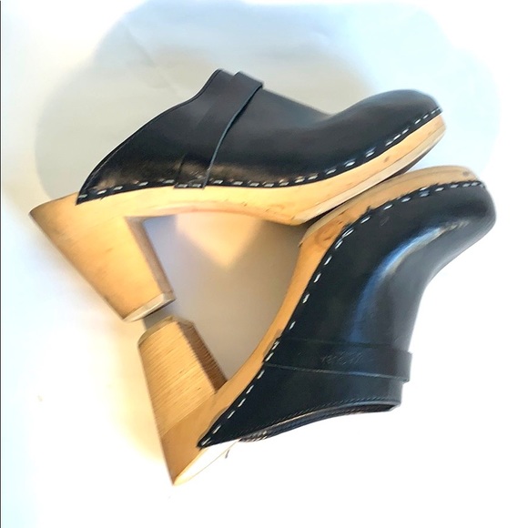 Maguba Stockholm Black Size 40 Clogs EUC W Light Unvarnished Alder Wood … - Picture 8 of 13